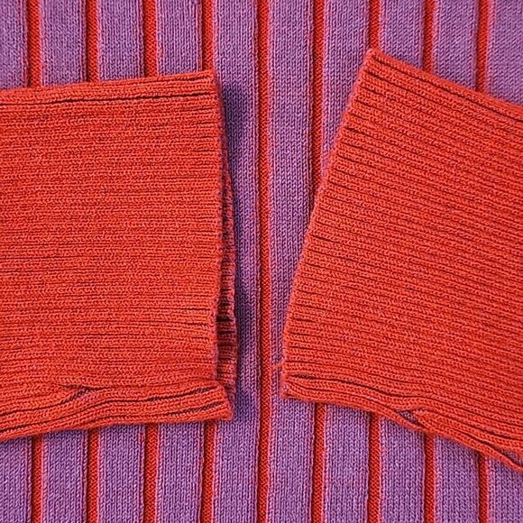 Banana Republic Women’s Colorblock Striped Ribbed Sweater Raspberry Purple M - Picture 8 of 14